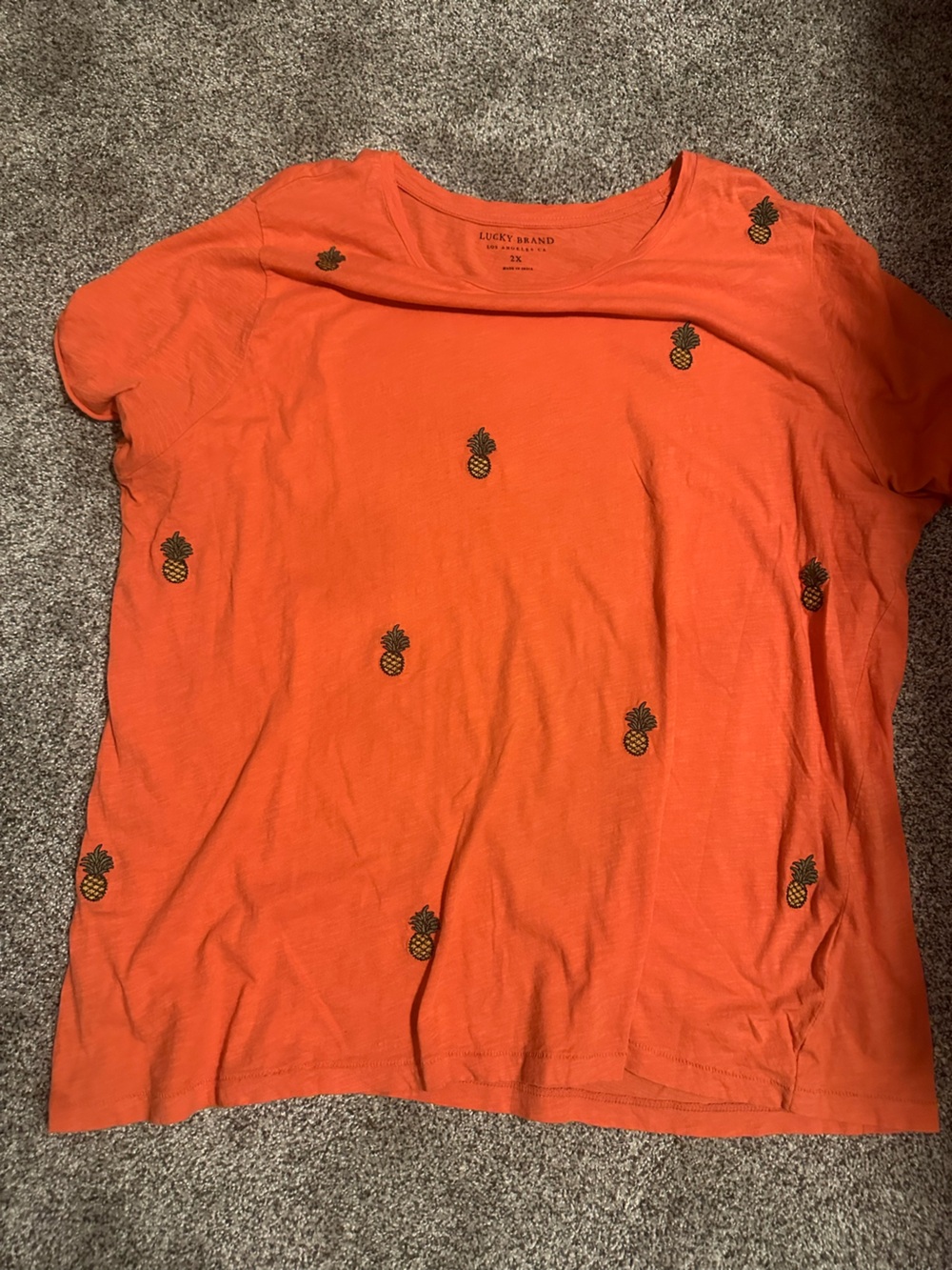 Lucky Brand Orange Crewneck Tee